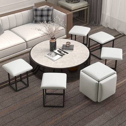 5in1 Cube Stool Large Footstool Square Pouffe Sofa Footrest Coffee Dining Chair