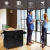 Kitchen Island Cart Rolling Storage Trolley Cart Serving Utility Trolley Black