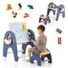 Kids Art Easel & Stool Set Double-Sided Toddler Convertible Activity Table
