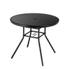 86 cm Patio Dining Table Round Accent Table w/3.5 cm Umbrella Hole