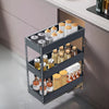 2/3Tier Pull Out Aluminum Basket Kitchen Cabinet Larder Organizer Cupboard Units