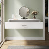 Wall Hanging Dressing Table High Gloss Vanity Makeup Desk with Storage Drawer