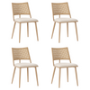 Dining Chairs Set of 4 Upholstered Seat Kitchen Side Chairs with Rattan Backrest