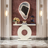 Tribesigns Modern Console Table with Geometric Base, 100 cm Wood Entryway Table