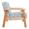 Solid Wooden Frame Scandi Linen Armchair Mini Sofa Button Upholstered Kids Chair