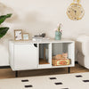 Cat Litter Box Enclosure Large Hidden Cat Washroom w/ Storage-White