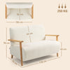2 Seater Sofa, Fabric Modern Loveseat for Living Room, Cream