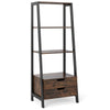 Home Office Versatile Bookcase Ladder Bookshelf-Brown