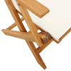 Folding Garden Chairs 8 pcs White Fabric and Solid Wood Y5F1