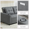 2 Seater Pull Out Sofa Bed with Pockets for Living Room Charcoal Grey