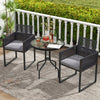 Outdoor Table Round Bistro Table w/ Umbrella Hole Black