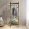 Bamboo Folding Garment Coat Clothes Stand Rack Hat Shoe Hanger Holder Shelf Tidy