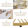 Set of 2 Round Nesting Coffee Table Side Table with 1 Drawer for Living Room