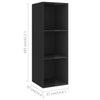 SVV 3 Piece TV Cabinet Set High Gloss Black Engineered Wood