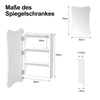 Bathroom Mirror Cabinet Edge-pressing mirror with Storage Wall Mounted White