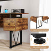 Corner Desk Industrial Computer Workstatio with 3 Storage Drawers-Coffee