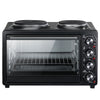 36L Mini Oven Hob Cooker Grill With Electric Hob Double Hotplate Table Top Black