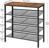 Shoe Rack Shoe Storage with Adjustable Mesh Shelves 16-20 Pairs of Shoes