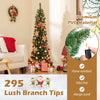 5 FT Pencil Christmas Tree Artificial Xmas Tree w/295 Memory Wire Branch Tips