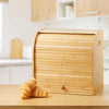 2 Tier Double Layer Bread Box Slide Roll Top Bread Storage Bin Kitchen Bamboo