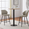 2 Pcs PU Bar Stools Kitchen Chair Seat Height 66cm Brown Beige grey