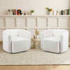 Modern Upholstered Sherpa Swivel Barrel Chair Bedroom Armchair