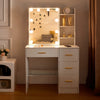 Dressing Table with Golden Handle 4 big Drawers and sliding Mirrow Makeup Desk