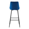 2X Blue Velvet Bar Stools Breakfast Pub Chair Kitchen Seat Height 75 cm