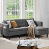 3Seater Corner Sofa &Ottoman Fabric Upholstered LivingRoom L-shape Chaise Lounge