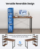 Computer Desk Study Table with 4 Tier Bookshelf and Power Outlet Laptop Table