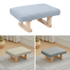 Small Padded Pouffe Foot Stool Wooden Legs Linen Fabric Footrest Seat Children