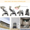 Portable Baby Stroller One-Hand Folding Pushchair W/Adjustable Backrest Footrest