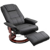 Ergonomic Recliner Sofa Chair PU Leather Armchair Lounger with Footrest, Black