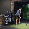 Garage Golf Storage Rack Bag Stand w/Detachable Side Golf Club Rack-Black