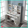 Dressing Table Set Vanity Makeup Desk with 3-Color LED Lighted Mirror Drawers
