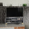 120cm TV Unit I Sideboard I Cabinet I Cupboard I TV Stand I Grey & Gold I Modern