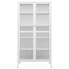 Display Cabinet White 90x40x180 cm Steel and Tempered Glass
