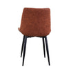 2x Dining Chairs Faux Leather Brown PU Padded Metal legs Restaurant Chair