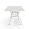 150cm Outdoor Cast Aluminum Table Patio Rectangle Dining Table w/ Umbrella Hole