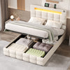 Upholstered Ottoman Storage Double 4ft6 Bed Frame with Button Tufted Headboard