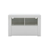 Modern White TV Unit Cabinet Stand High Gloss Doors Matt Body RGB LED Lights