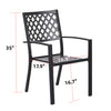 Garden Chair Set of 2 Black Stackable Waterproof Outdoor Dining Chairs Furniture