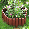 Set of 5 Brown Plastic Palisade Garden Edging Plant Border Fence Hammer-in Lawn
