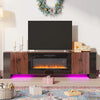 Rustic 70inch Fireplace TV Stand Cabinet TV Stand Suite LivingRoom insert Heater