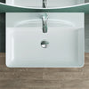 White Semi Recessed Bathroom Basin Ceramic Countertop Sink Rectangle Washbasin