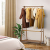 Hallway Wood Clothes Coat Garment Hanging Rail Shoes Rack Slatted Storage Stand