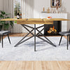 Extendable Dining Table 120-160x80x66cm with Brazilian Walnut Top and Star Legs