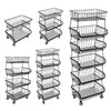 2/3/4/6 Tier Fruit Trolly Basket Rack Kitchen Storage Vegetable cart With Wheels