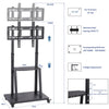 Heavy Duty Mobile TV Floor Stand Cart with Shelf Mount for 32"-80" LED LCD