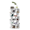 5 Tiers Rotatable Round Shoe Rack for Living Room,White